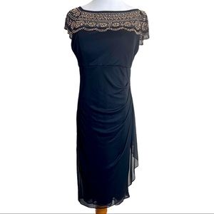 MSK Black Beaded Cocktail Party Dress Sz 6 NWT‎